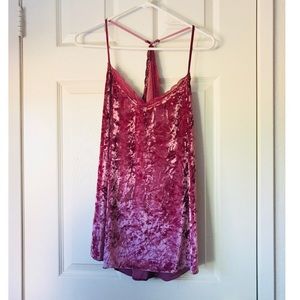 Pink Velvet Tank Top